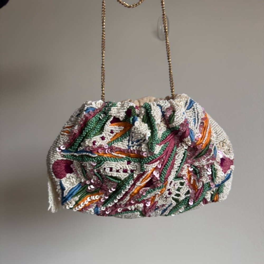 Multi-Colored Beaded Women's Mini Bag